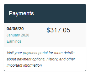 Photo of earnings made on this blog total $317.05 January 2020 Earnings.