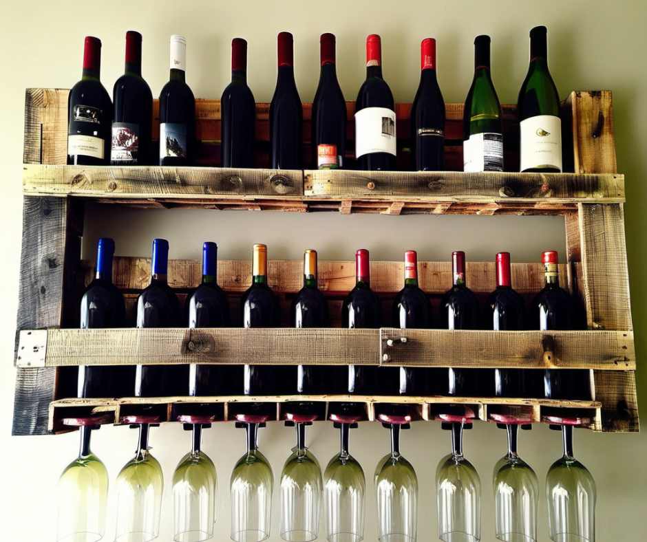 Pallet wine rack.
