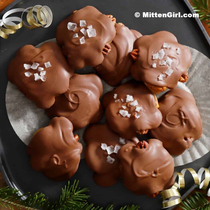 Image for Easy, Four Ingredient Chocolate Pecan Turtles