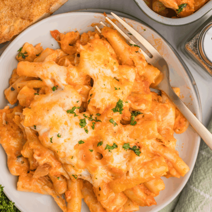 Image for Easy Cheesy Baked Ziti (Alfredo, Boursin, and Marinara)
