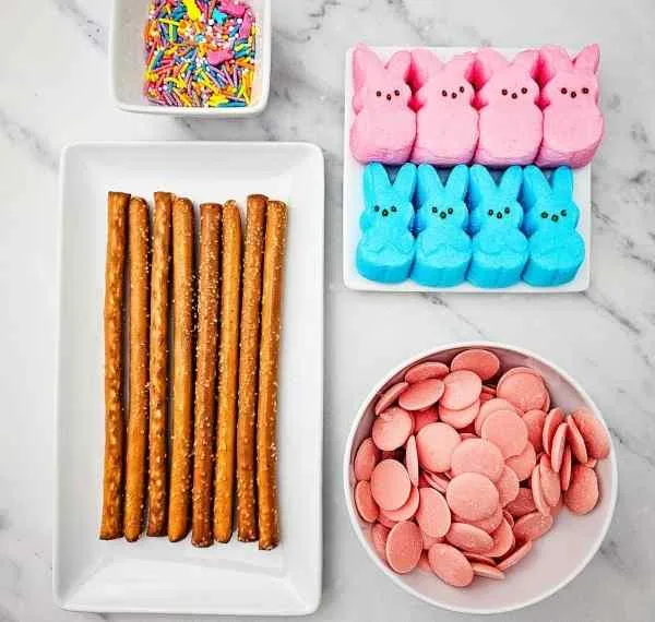 Ingredients for pretzel treats